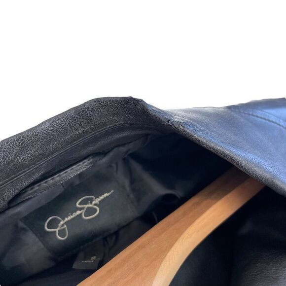 Jessica Simpson Wool Blend Tweed Vegan Leather Jacket - Picture 10 of 10